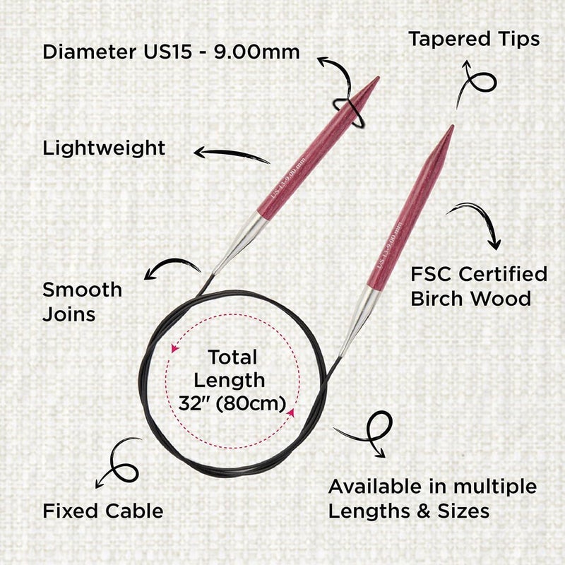 Knit Pro Dreamz Fixed Circular Needles 32" (80cm) | US Size 13 (9mm) - Image 3